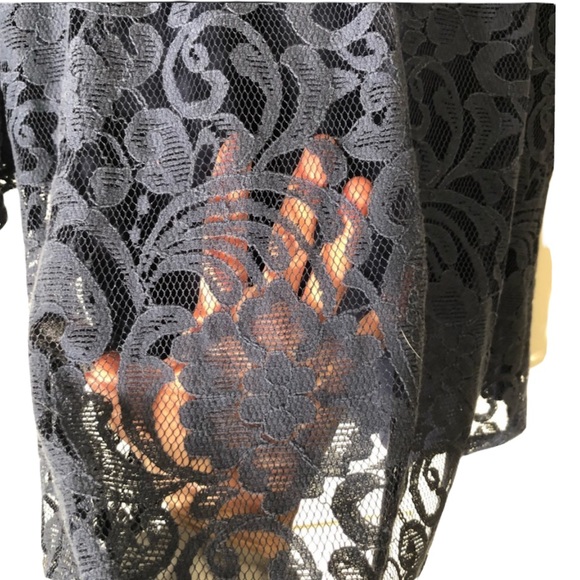 NWT Anthropologie Blu Pepper Navy Lace Tunic Dress Top Bell Sleeves Women L Boho - Picture 4 of 9
